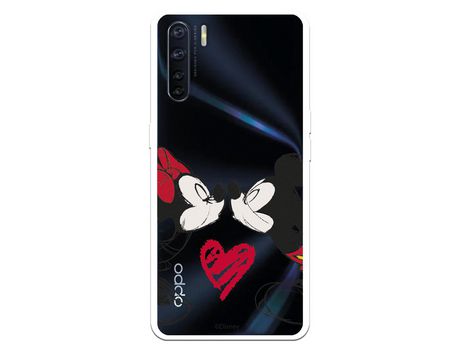 Funda para Oppo A91 Oficial de Disney Mickey y Minnie Beso - Clásicos Disney