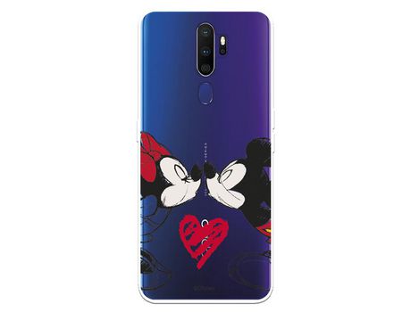Funda para Oppo A5 2020 Oficial de Disney Mickey y Minnie Beso - Clásicos Disney