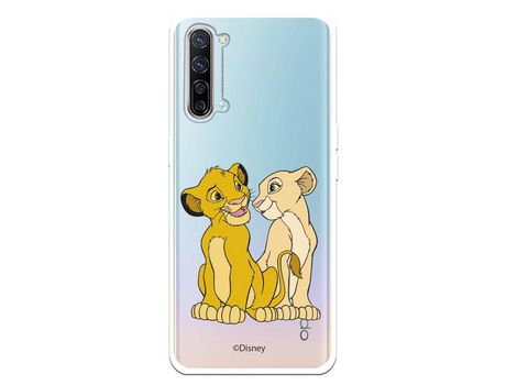 Funda para Oppo Find X2 Lite Oficial de Disney Simba y Nala Silueta - El Rey León