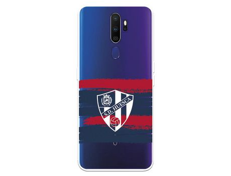 Funda para Oppo A9 2020 del Huesca Rayas Transparente - Licencia Oficial SD Huesca