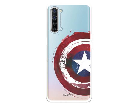 Funda para Oppo Find X2 Lite Oficial de Marvel Capitan America Escudo Transparente