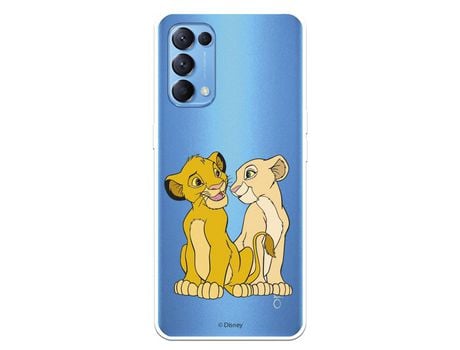 Funda para Oppo Find X3 Lite Oficial de Disney Simba y Nala Silueta - El Rey León