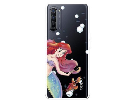 Funda para Oppo Find X2 Neo Oficial de Disney Ariel y Sebastián Burbujas - La Sirenita