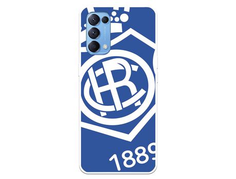Funda para Oppo Find X3 Lite del Recre Escudo Fondo azul - Licencia Oficial Real Club Recreativo de Huelva