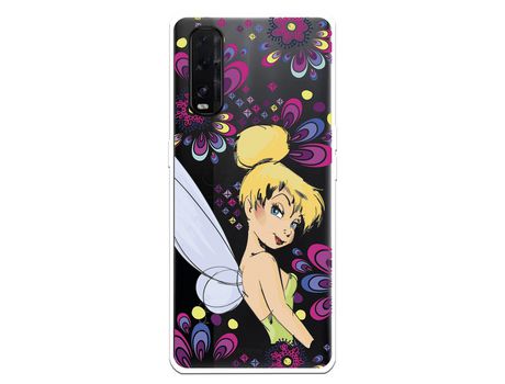 Funda para Oppo Find X2 Oficial de Disney Campanilla Flores - Peter Pan