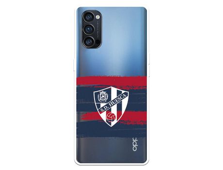 Funda para Oppo Reno 4 Pro del Huesca Rayas Transparente - Licencia Oficial SD Huesca