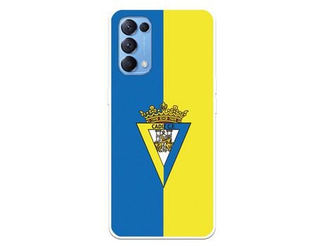 Funda para Oppo Find X3 Lite del Cádiz Escudo Fondo Bicolor - Licencia Oficial