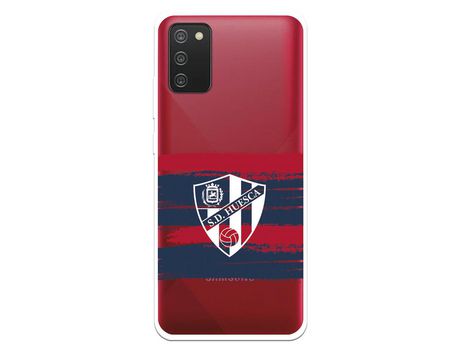 Funda para Samsung Galaxy A02s del Huesca Rayas Transparente - Licencia Oficial SD Huesca