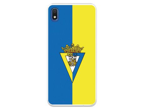 Funda para Samsung Galaxy A10 del Cádiz Escudo Fondo Bicolor - Licencia Oficial