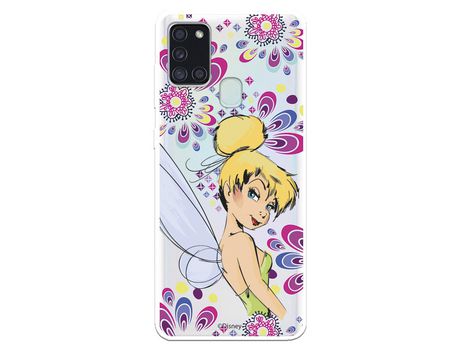 Funda para Samsung Galaxy A21S Oficial de Disney Campanilla Flores - Peter Pan