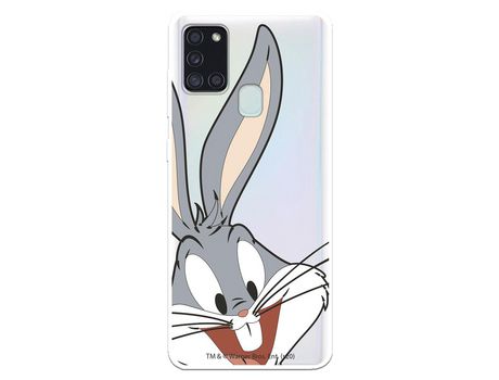 Funda para Samsung Galaxy A21S Oficial de Warner Bros Bugs Bunny Silueta Transparente - Looney Tunes