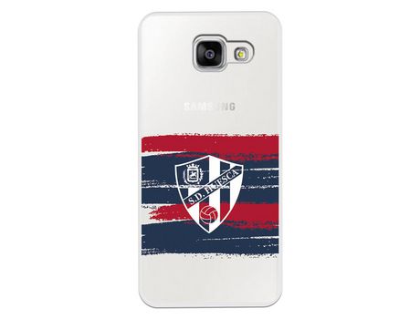 Funda para Samsung Galaxy A3 2016 del Huesca Rayas Transparente - Licencia Oficial SD Huesca