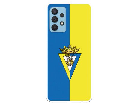 Funda para Samsung Galaxy A32 4G del Cádiz Escudo Fondo Bicolor - Licencia Oficial
