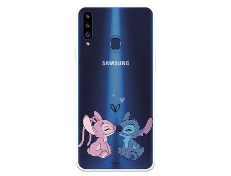 Funda para Samsung Galaxy A20S Oficial de Disney Angel & Stitch Beso - Lilo & Stitch