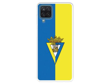 Funda para Samsung Galaxy A22 4G del Cádiz Escudo Fondo Bicolor - Licencia Oficial