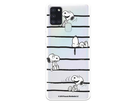 Funda para Samsung Galaxy A21S Oficial de Peanuts Snoopy rayas - Snoopy