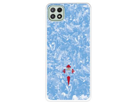 Funda para Samsung Galaxy A22 5G del Celta Escudo Fondo Hinchada - Licencia Oficial RC Celta