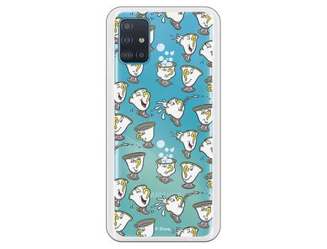 Funda para Samsung Galaxy A51 Oficial da Disney Chip Potts Siluetas La Bella y la Bestia