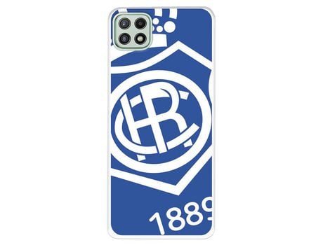 Funda para Samsung Galaxy A22 5G del Recre Escudo Fondo azul - Licencia Oficial Real Club Recreativo de Huelva