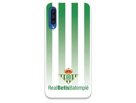 Funda para Samsung Galaxy A50 del Betis Fondo Rayas Verdiblancas - Licencia Oficial