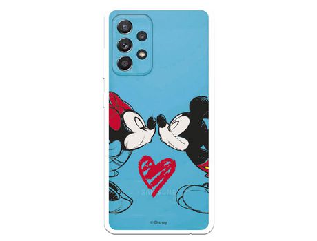 Funda para Samsung Galaxy A52 5G Oficial de Disney Mickey y Minnie Beso - Clásicos Disney
