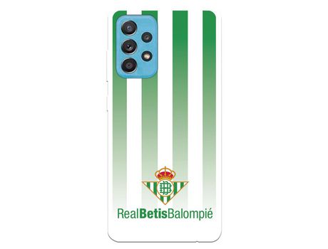 Funda para Samsung Galaxy A52 5G del Betis Fondo Rayas Verdiblancas - Licencia Oficial