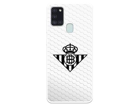Funda para Samsung Galaxy A21S del Betis Escudo Negro Fondo Red - Licencia Oficial