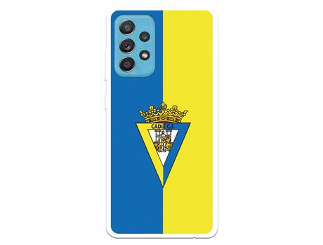 Funda para Samsung Galaxy A52 5G del Cádiz Escudo Fondo Bicolor - Licencia Oficial