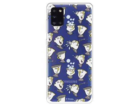 Funda para Samsung Galaxy A31 Oficial da Disney Chip Potts Siluetas La Bella y la Bestia