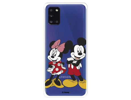 Funda para Samsung Galaxy A31 Oficial de Disney Mickey y Minnie Posando - Clásicos Disney