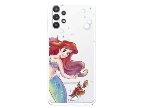 Funda para Samsung Galaxy A32 5G Oficial de Disney Ariel y Sebastián Burbujas - La Sirenita