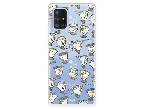 Funda para Samsung Galaxy A71 5G Oficial da Disney Chip Potts Siluetas La Bella y la Bestia