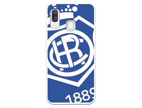 Funda para Samsung Galaxy A40 del Recre Escudo Fondo azul - Licencia Oficial Real Club Recreativo de Huelva