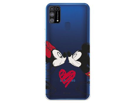 Funda para Samsung Galaxy M31 Oficial de Disney Mickey y Minnie Beso - Clásicos Disney