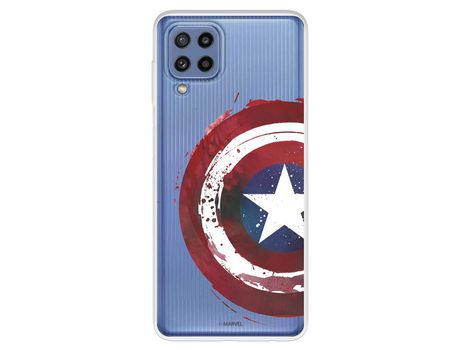 Funda para Samsung Galaxy M32 Oficial de Marvel Capitan America Escudo Transparente