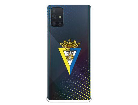 Funda para Samsung Galaxy A71 del Cádiz Escudo Transparente - Licencia Oficial