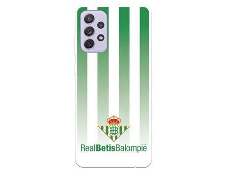 Funda para Samsung Galaxy A72 5G del Betis Fondo Rayas Verdiblancas - Licencia Oficial