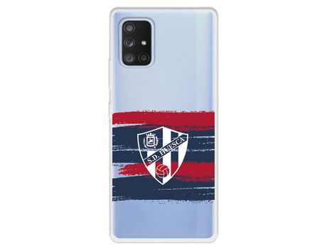 Funda para Samsung Galaxy A71 5G del Huesca Rayas Transparente - Licencia Oficial SD Huesca