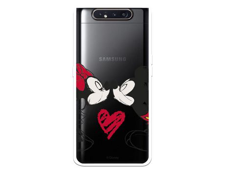 Funda para Samsung Galaxy A80 Oficial de Disney Mickey y Minnie Beso - Clásicos Disney