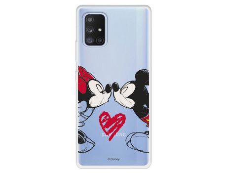 Funda para Samsung Galaxy A71 5G Oficial de Disney Mickey y Minnie Beso - Clásicos Disney
