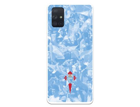 Funda para Samsung Galaxy A71 del Celta Escudo Fondo Hinchada - Licencia Oficial RC Celta