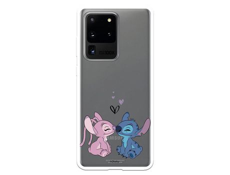 Funda para Samsung Galaxy S20 Ultra Oficial de Disney Angel & Stitch Beso - Lilo & Stitch