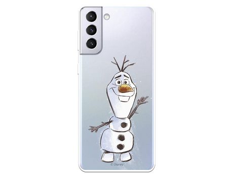 Funda para Samsung Galaxy S21 Plus Oficial de Disney Olaf Transparente - Frozen