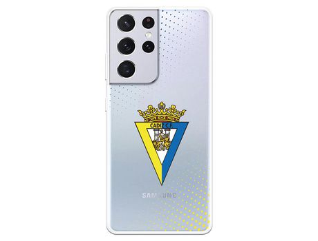 Funda para Samsung Galaxy S21 Ultra del Cádiz Escudo Transparente - Licencia Oficial