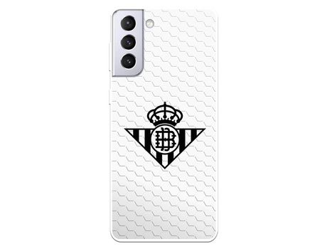 Funda para Samsung Galaxy S21 Plus del Betis Escudo Negro Fondo Red - Licencia Oficial