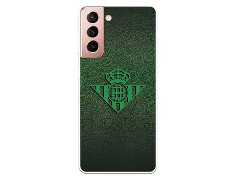 Funda para Samsung Galaxy S21 del Betis Escudo Verde Fondo trama - Licencia Oficial