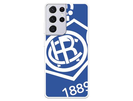 Funda para Samsung Galaxy S21 Ultra del Recre Escudo Fondo azul - Licencia Oficial Real Club Recreativo de Huelva