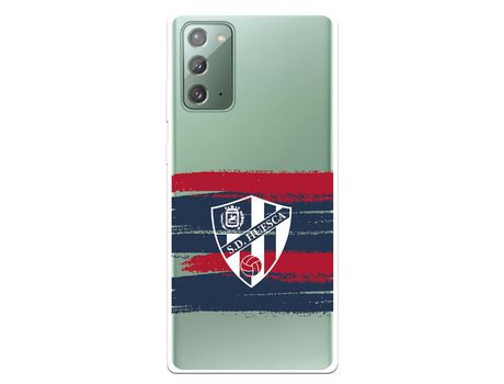 Funda para Samsung Galaxy Note20 del Huesca Rayas Transparente - Licencia Oficial SD Huesca