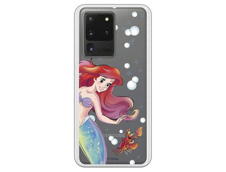 Funda para Samsung Galaxy S20 Ultra Oficial de Disney Ariel y Sebastián Burbujas - La Sirenita
