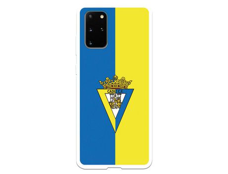 Funda para Samsung Galaxy S20 Plus del Cádiz Escudo Fondo Bicolor - Licencia Oficial